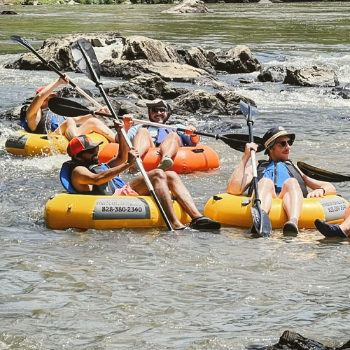 river tubing trips on the French Broad River Section 7 with Mad Co Tubing